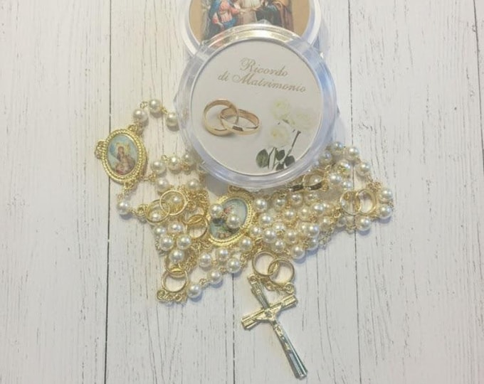 Rosary of the Sacrament of Marriage, 55 cm, glass beads, handcrafted in Italy