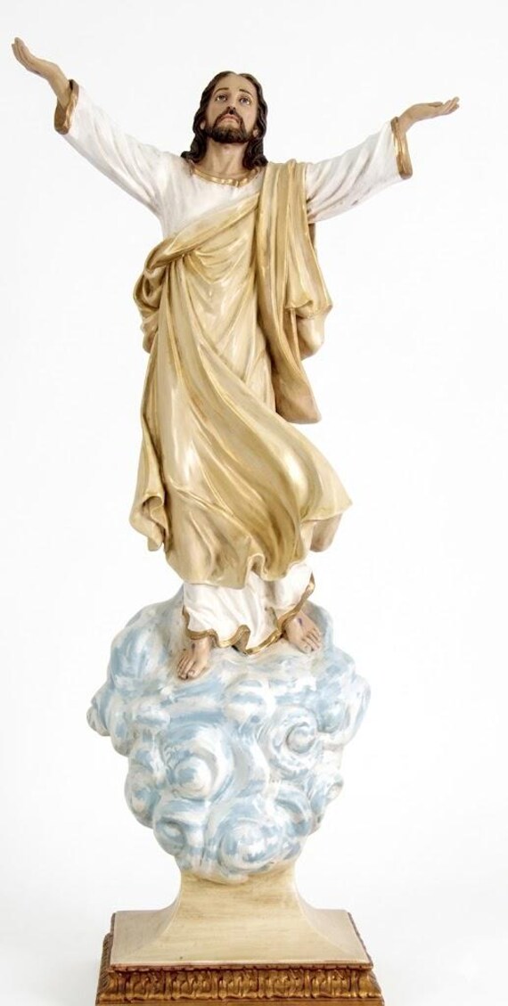 復活したイエス・キリストの像 124 x 58 cm (48.81 x 22.83 インチ) 手