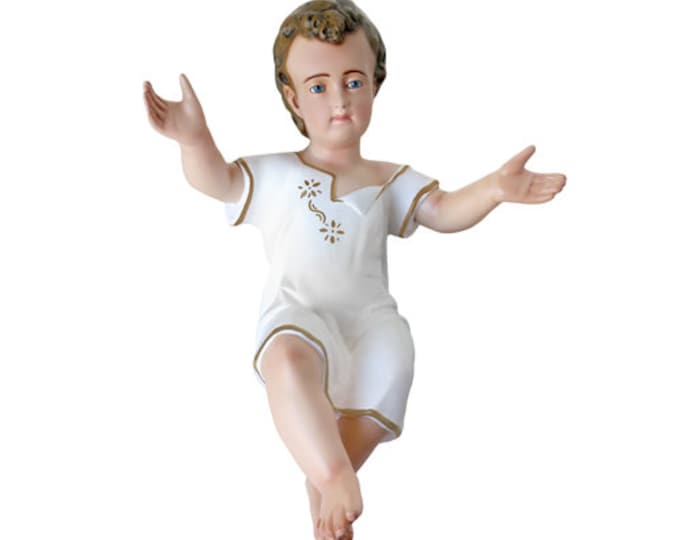 Statue of the Child Jesus in resin cm 50 (19,68 inches), finely decorated by hand of artisan production ideal for exteriors and interiors