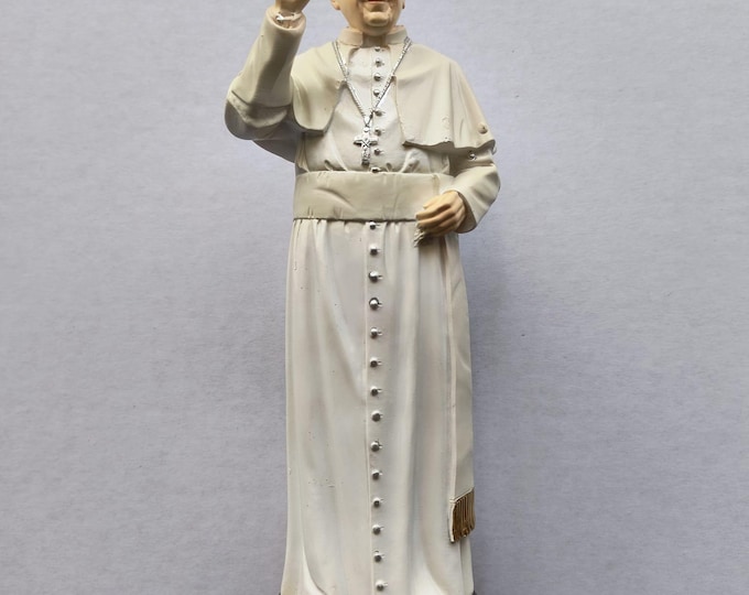 Statue of Pope Francis, Jorge Mario Bergoglio, 20 cm (7.87 inches) in hand-decorated resin