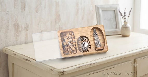 Rosary Keychain and Statue of Our Lady of Fatima, With Deluxe Case