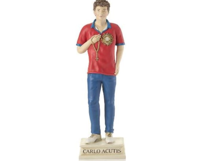 Statue of Blessed Carlo Acutis in hand-decorated resin of Italian artisan production, various sizes available