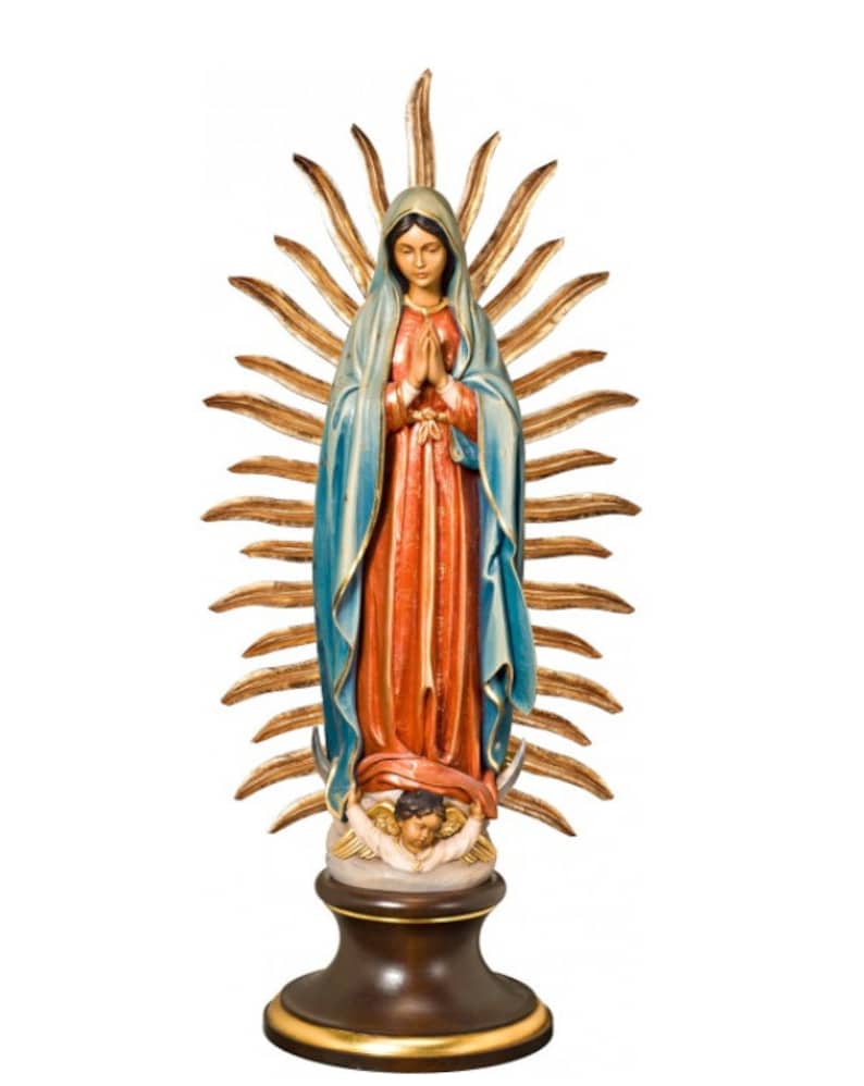 Statue of Our Lady of Guadalupe Carved From Valgardena Wood, Hand ...