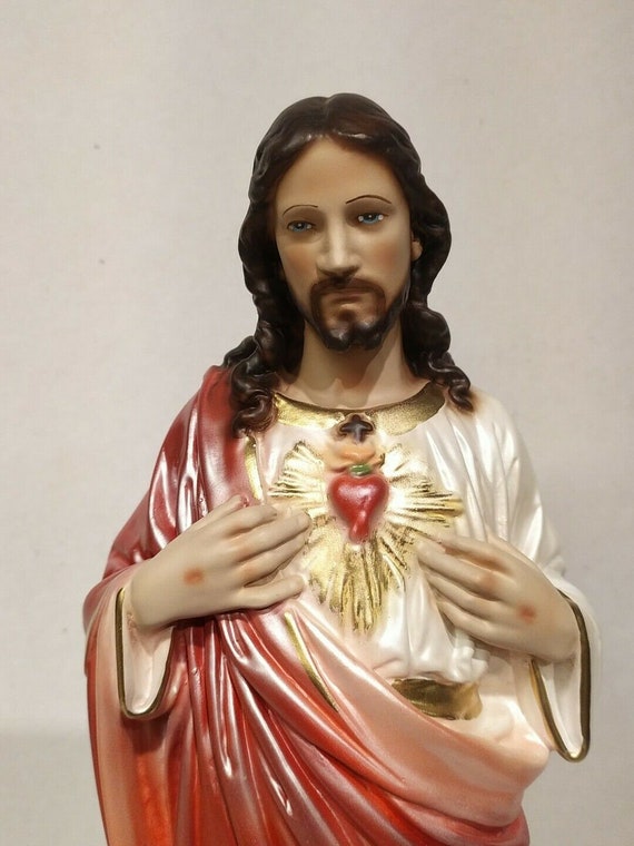 Jesus Statue LED-Tischlampe - Beleuchtete Religiöse Figur Im Gotischen Stil