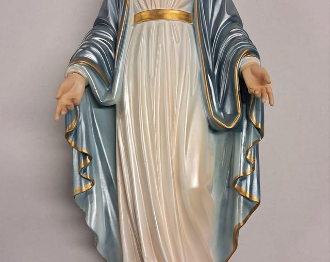 Statue of the Miraculous Madonna cm 50 (19.68 inches) in resin with pearl decoration, handcrafted in Italy