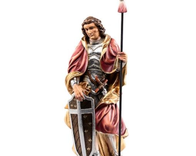 Statue of Saint Demetrius carved in Valgardena wood and hand-decorated, Italian artisan production, various sizes