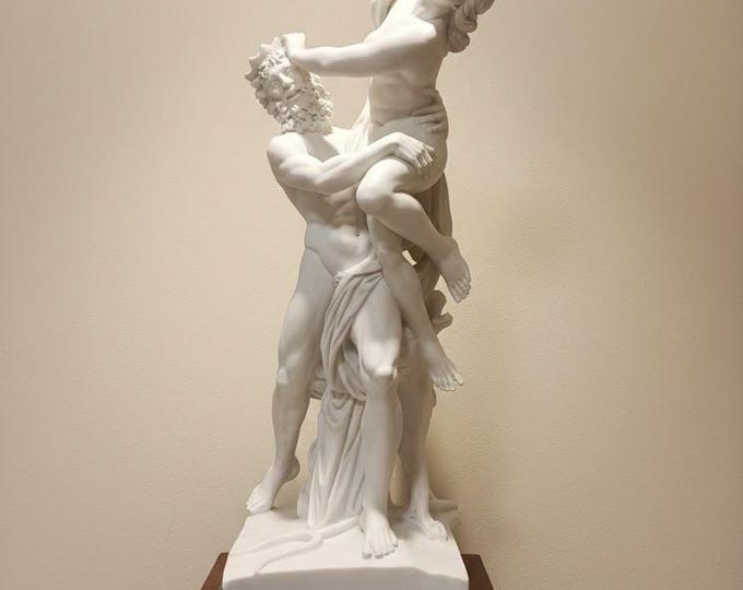 Classical sculpture "The Rape of Proserpina" by Bernini, in alabaster powder, 62 cm (24.40 inches), Italian artisan production.