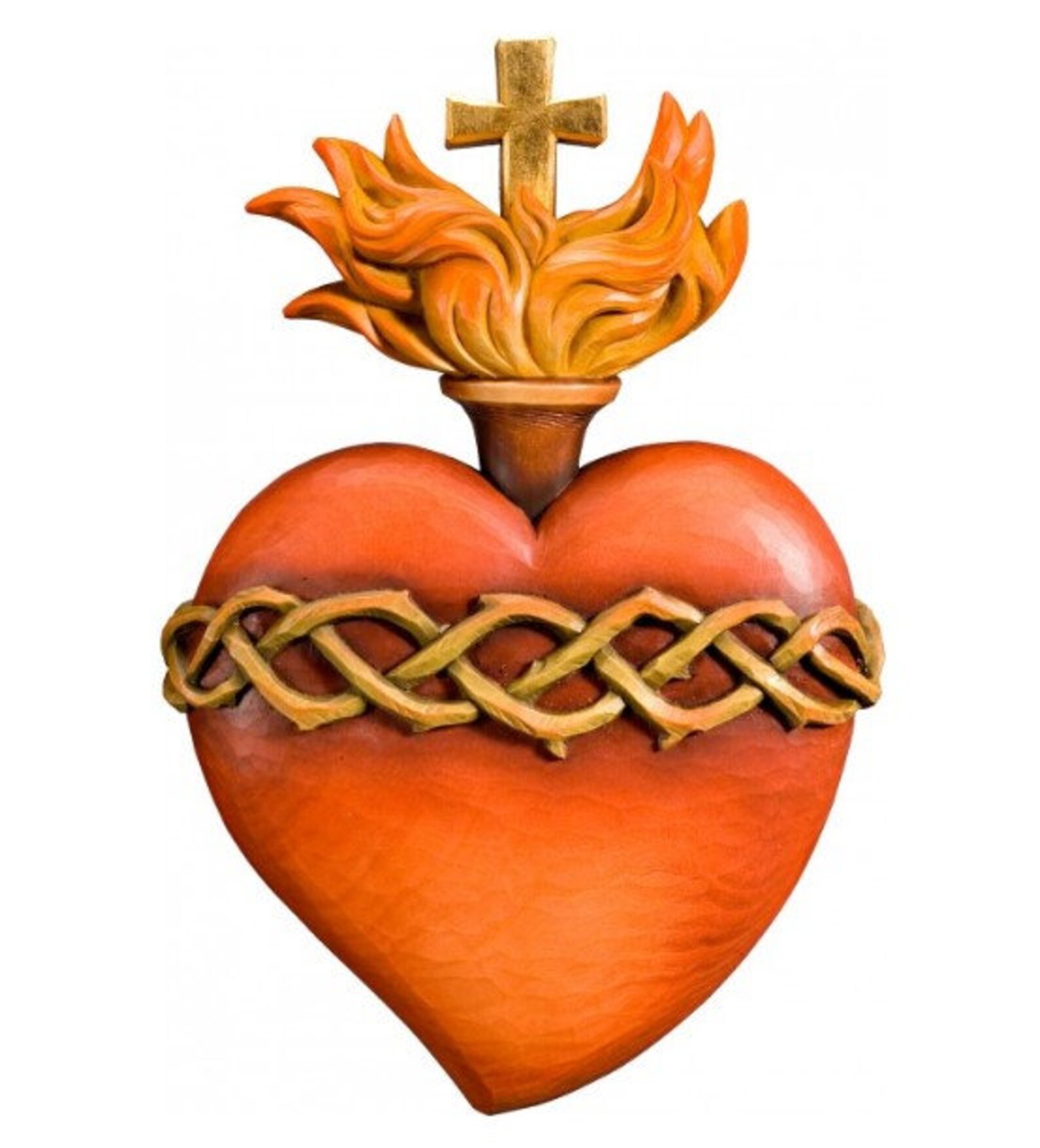 Sacred Heart of Jesus Sculpture, Carved in Valgardena Wood, Hand ...