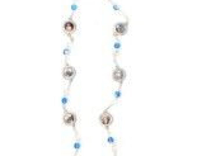 Rosary of Saint Brigida, beads in half crystal with recitation booklet, of Italian artisan production