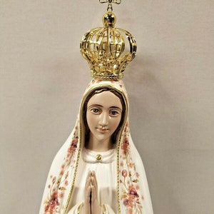 Statue of Our Lady of Fatima in Glass Resin, Cm 61 24,01 Inches Hand ...