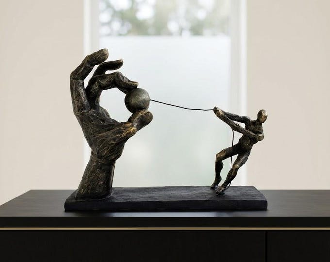 Classic sculpture Creator of One's Own Destiny 27 cm (10.62 inches) in bronzed resin marble, handcrafted in Italy