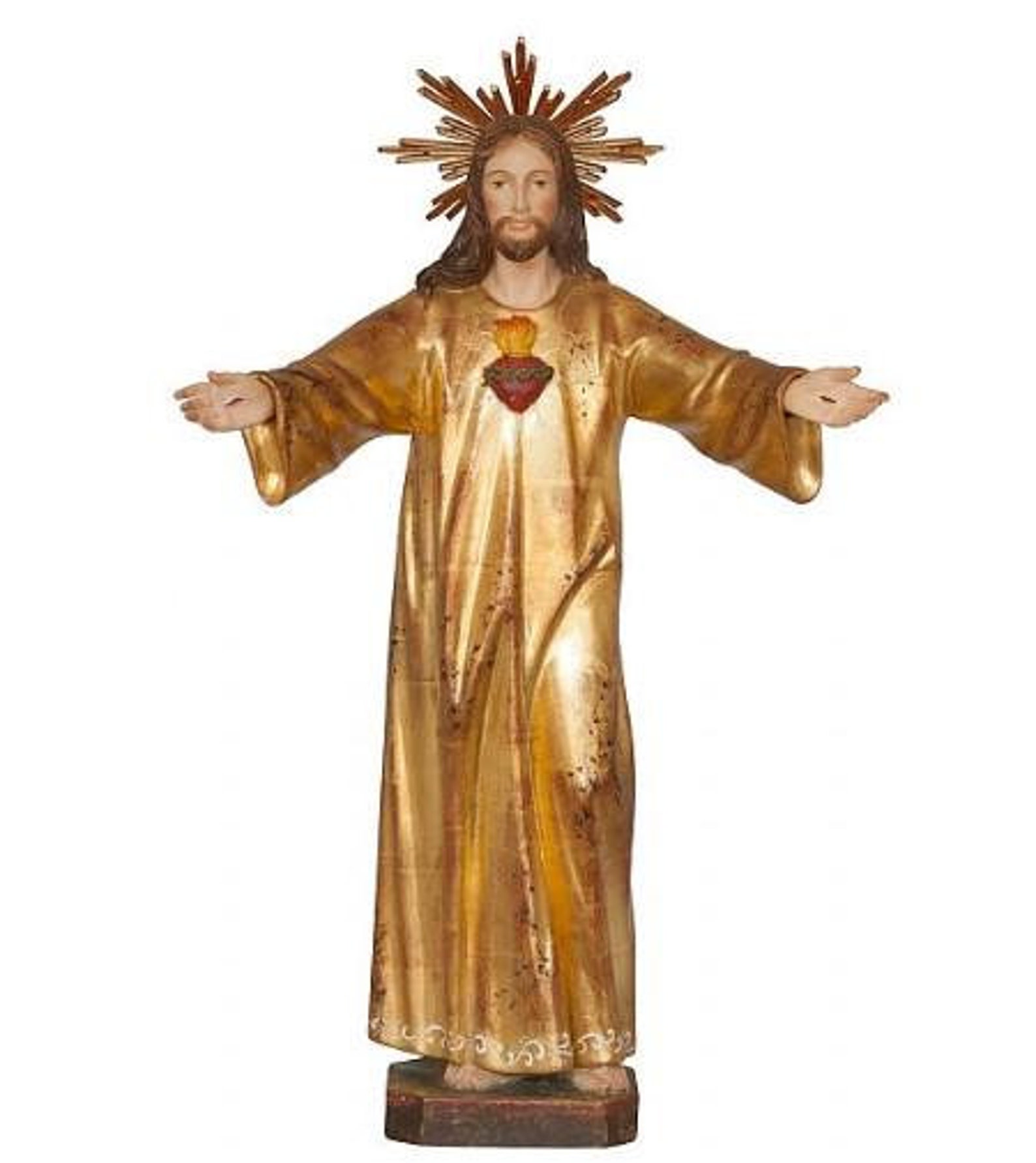 Welcoming Statue of the Sacred Heart of Jesus, Carved in Valgardena ...