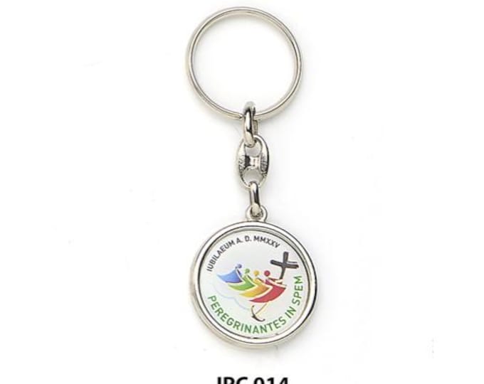 Jubilee 2025 metal key ring, diameter 3 cm (1.18 inches) of Italian artisan production