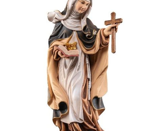 Sculpture of Saint Joanna Maria di Maillé carved in Valgardena wood, hand-decorated, Italian artisan production, various sizes