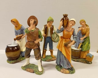Group of 5 characters for nativity scene 28 cm (11.02 inches) in hand-decorated resin ideal for outdoors and indoors