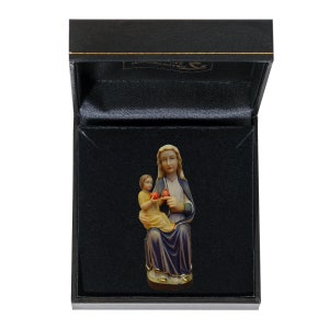 Our Lady of Mariazell statue with deluxe case carved in Val Gardena wood and hand decorated of Italian artisan production