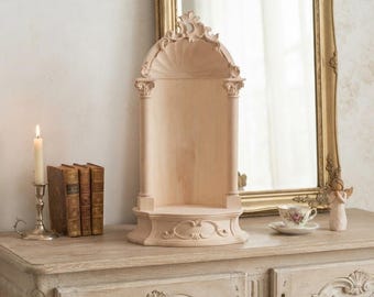Statue niche, made of natural Valgardena wood, various sizes, handcrafted in Italy