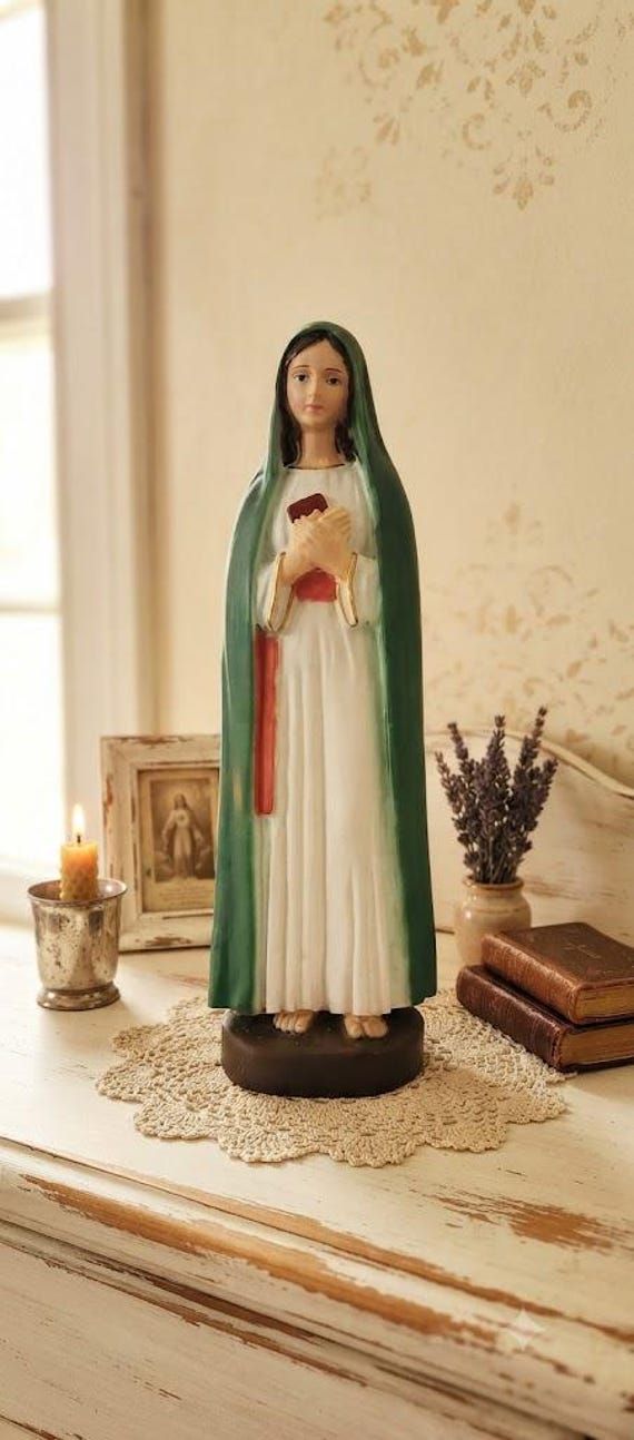 Statue of Our Lady of Revelation 30 Cm (11.81 Inches) in Marble