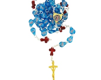 Rosary for unborn children cm 71 (27.95 inches) with recitation booklet, handcrafted in Italy