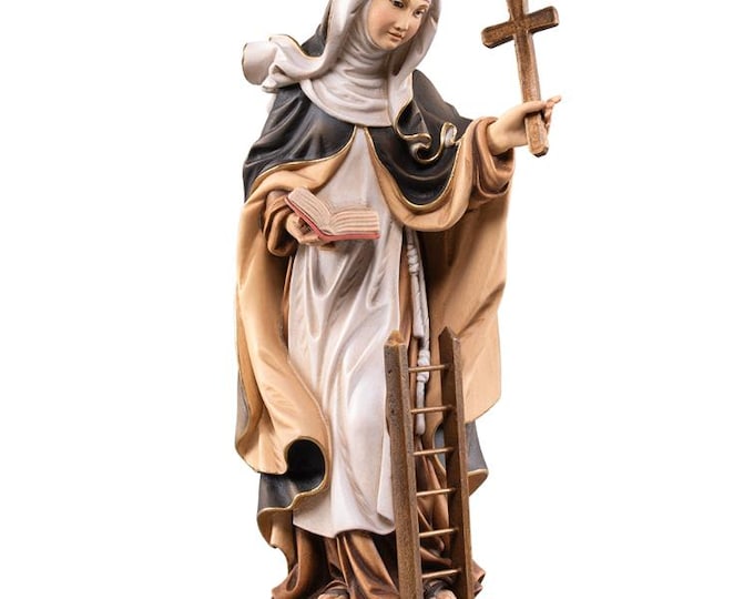 Sculpture of Saint Angela Merici carved in Valgardena wood, hand-decorated, Italian artisan production, various sizes