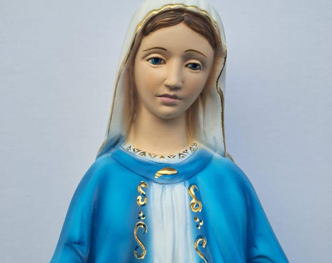 Miraculous Madonna statue cm 50 (19.68 inches) in marble resin decorated by hand, Italian artisan production