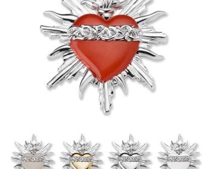 Votive heart, ex voto, grace received, made of hand-decorated resin, 16 cm (6.3 inches) Italian artisan production, various colours