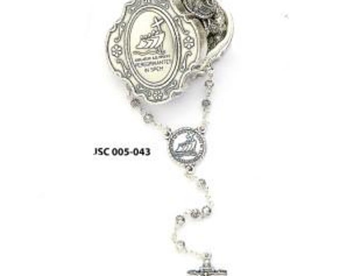 Jubilee Rosary Set 2025, with metal case, bead diameter 4 mm, handcrafted in Italy