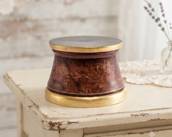Pedestal for statues, various sizes available, made of Valgardena wood, hand-decorated, Italian artisan production