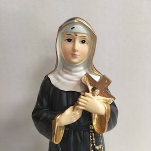 Statue of Saint Rita of Cascia cm 21 (8,26 inches) in hand-decorated resin of artisan production