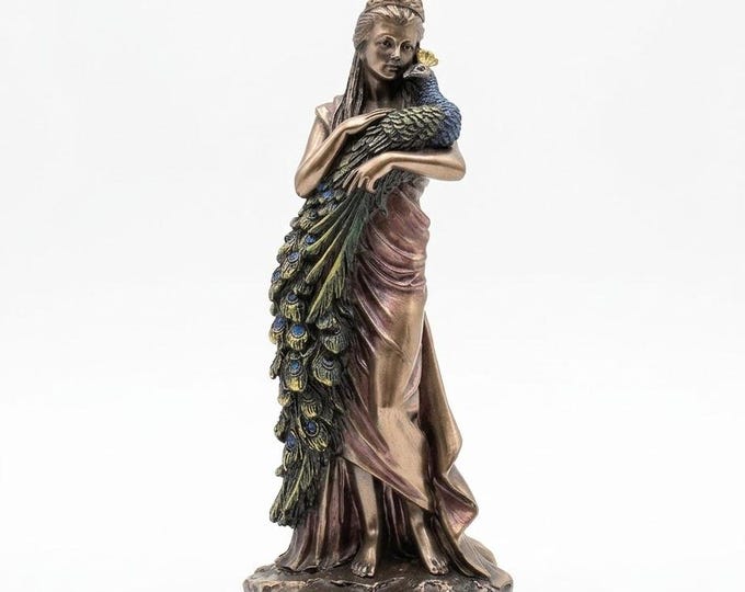 Scultura classica Hera Dea del Matrimonio, cm 15 (5,90 inches) in marmo resina bronzata, artigianale, made in Italy