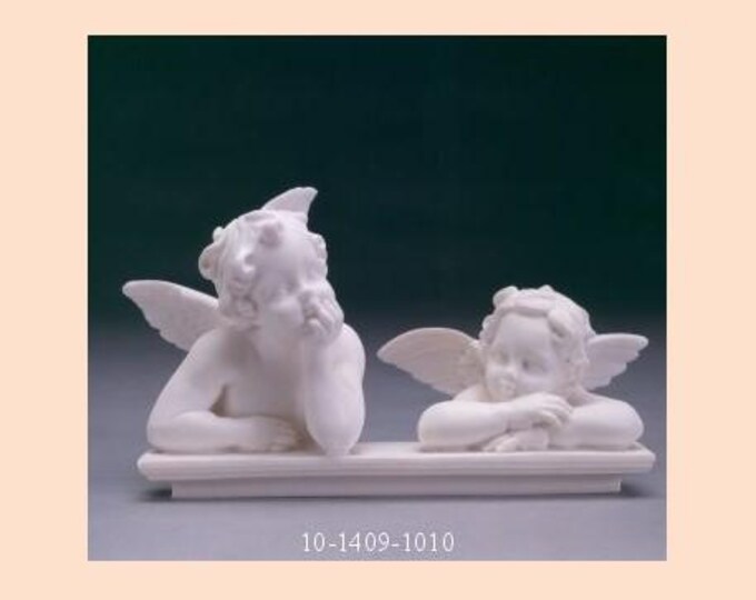 Raphael's angel statue cm 20 x 12 (7.87 x 4.72 inches) made of alabaster powder, handcrafted, made in Italy
