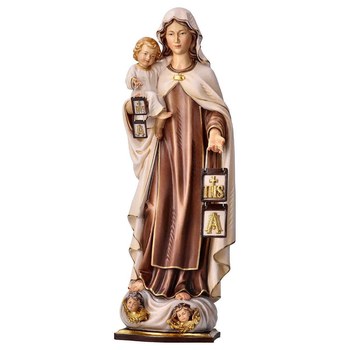Immagine Della Madonna Del Carmelo Statue of the Madonna del Carmelo Carmine carved in wood from Val