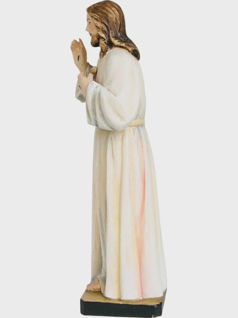 Statue of Jesus Sacred Heart Carved in Valgardena Wood and Hand ...