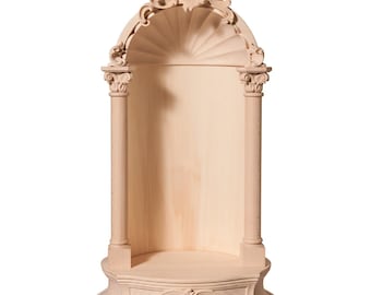 Statue niche, made of natural Valgardena wood, various sizes, handcrafted in Italy