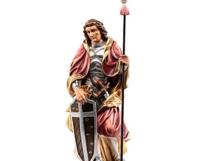 Statue of Saint Pancras carved from Valgardena wood and hand-decorated, Italian artisan production, various sizes.