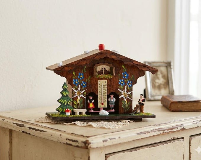 Alpine timepiece house handmade in maple wood 12 cm (4.72 inch) of Italian artisan production