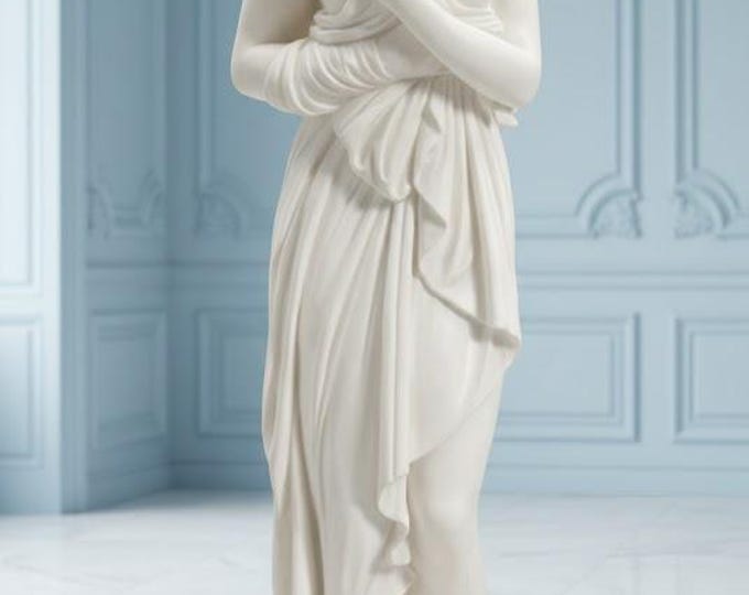 Classical sculpture "Venus Italica" by Canova, in alabaster powder, marble base 65 cm (26 inches) Italian artisan production.