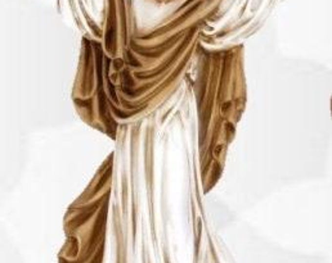 Statue of the Risen Jesus Christ 38 x 25 (14.96 x 9.84 inches) in hand-decorated resin marble, artisanal production