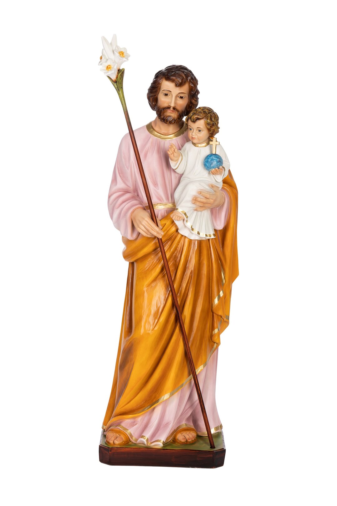 Saint Joseph Statue Cm 80 3149 Inches in Resin Painted or Etsy