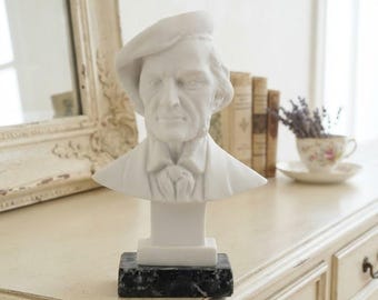 リヒャルト・ワーグナーの胸像、高さ15cm（5.90インチ）、アラバスター