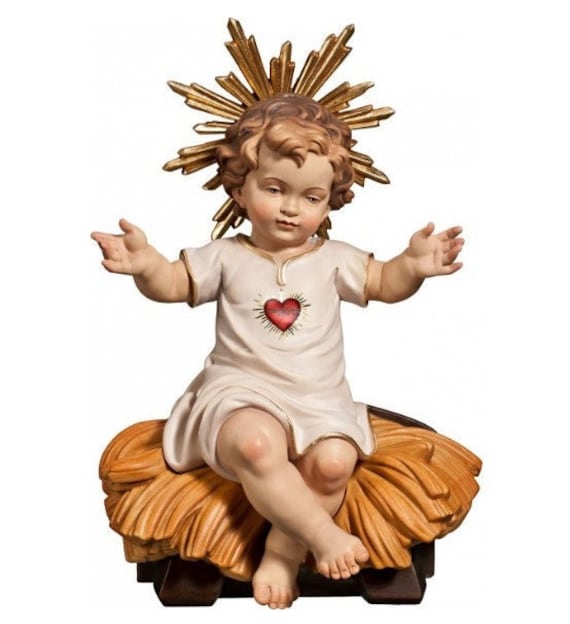 Madonna e Gesù bambino in culla 20 cm Moranduzzo | vendita online su