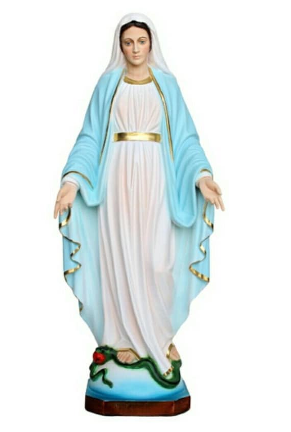 Statue de la Vierge Miraculeuse marbre blanc 62 cm | vente en ligne sur HOLYART