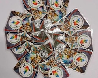 Laminated images of the Jubilee 2025 with medal, various quantities available, Italian production