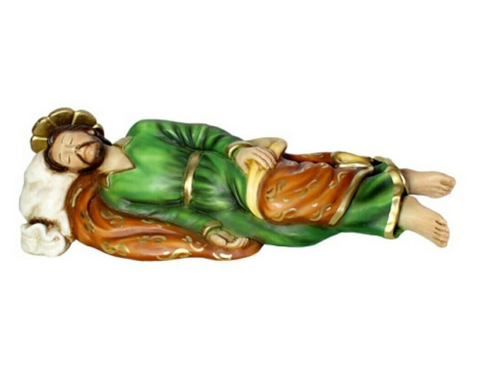 Statue of St. Joseph dormant cm 40 (15.74 inches) of Pope Francis in hand-decorated resin Italian artisan production