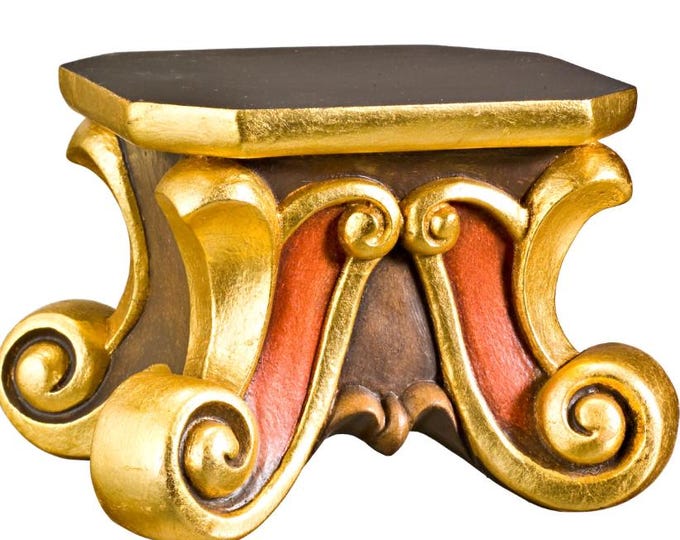 Pedestal for statues, various sizes available, made of Valgardena wood, hand-decorated, Italian artisan production