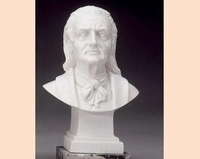 Franz Liszt bust sculpture cm 11 (4.33 inches) in alabaster powder, marble base, handcrafted, made in Italy