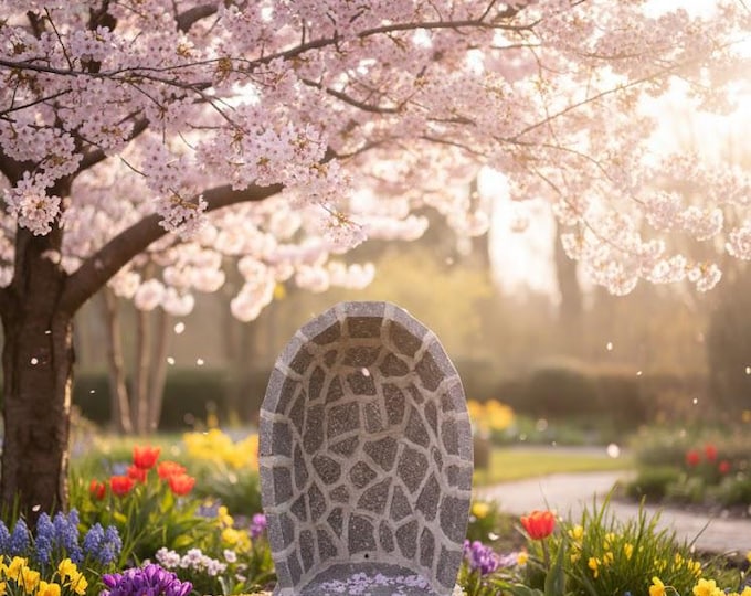 Handcrafted porphyry statue cave, 41.5 x 29.5 cm