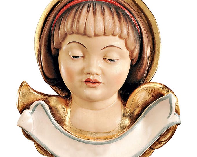 Guardian angel, customizable with your favorite name, carved from Valgardena wood and decorated by hand, made in Italy.
