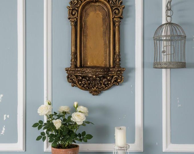 Oratory cm 31 X 14,5 (12,20 x 5,70 inches) to hang, in marble resin, ideal for statues of cm 12/15 (4,72/5,90 inches) handcrafted