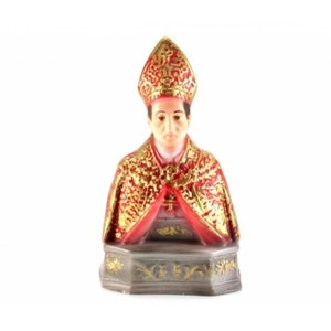 Statua busto di San Gennaro cm 15 (5,90 inches) in marmo resina decorata a mano di produzione artigianale italiana